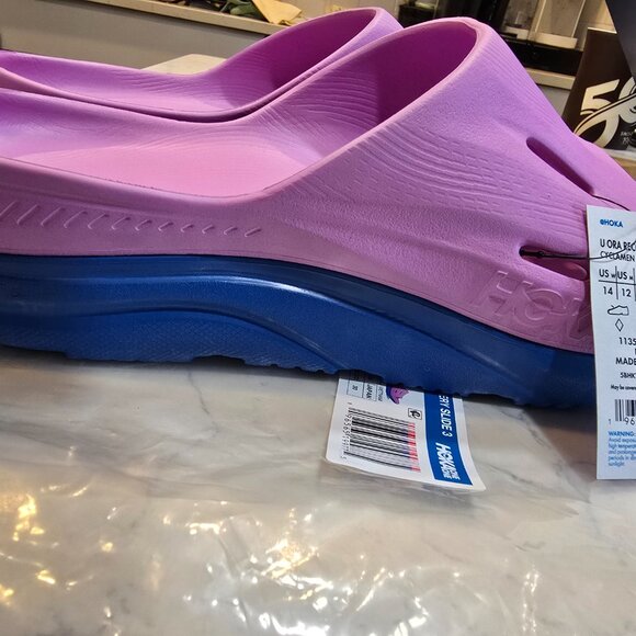 HOKA ORA RECOVERY SLIDE 3 Cyclamen - Coastal Sky MEN'S SIZE 12 NEW - Picture 5 of 11